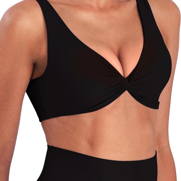 Sports Bra for Women -  Front V Neck Workout Bras with Removable Pads